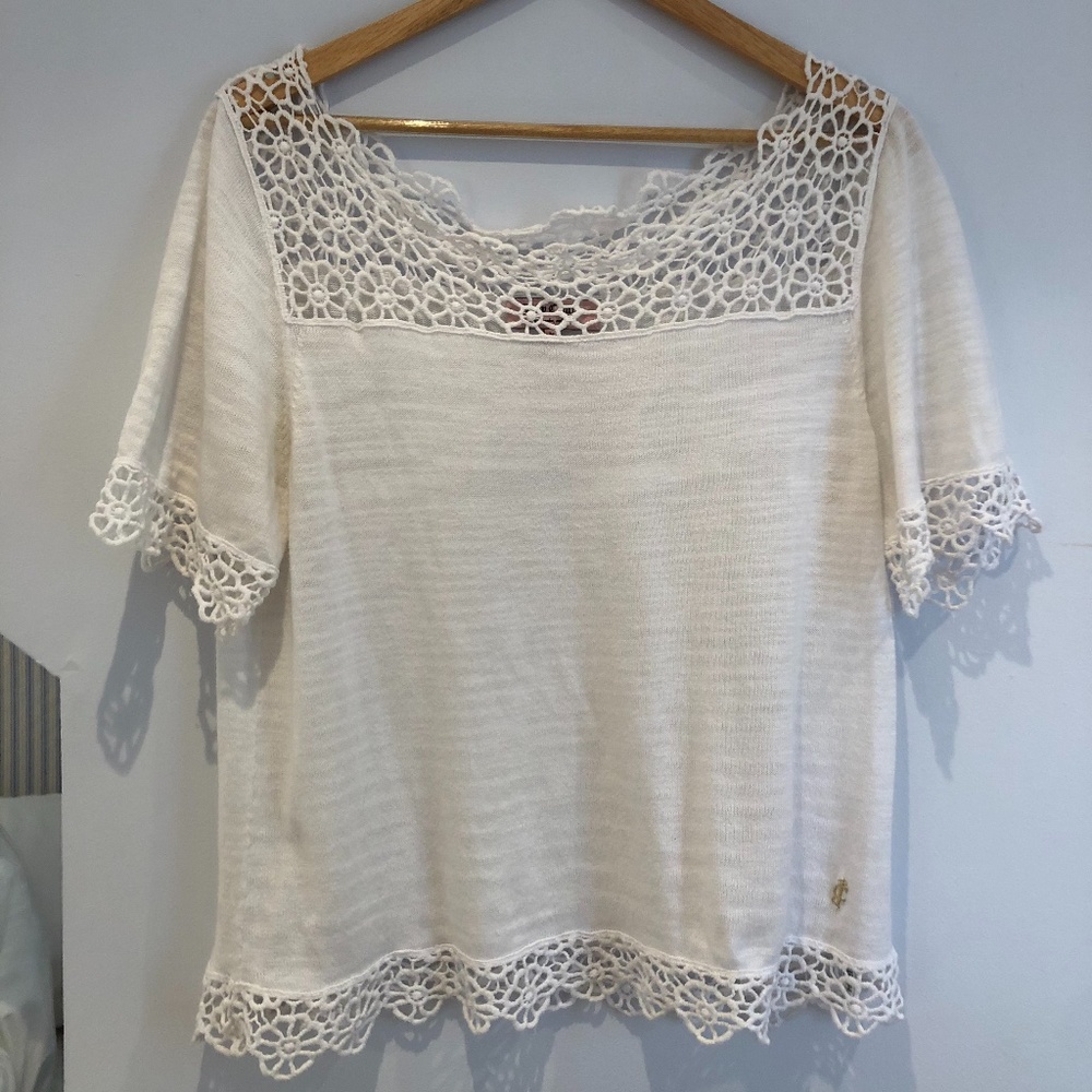 Juicy Couture White Eyelet Top